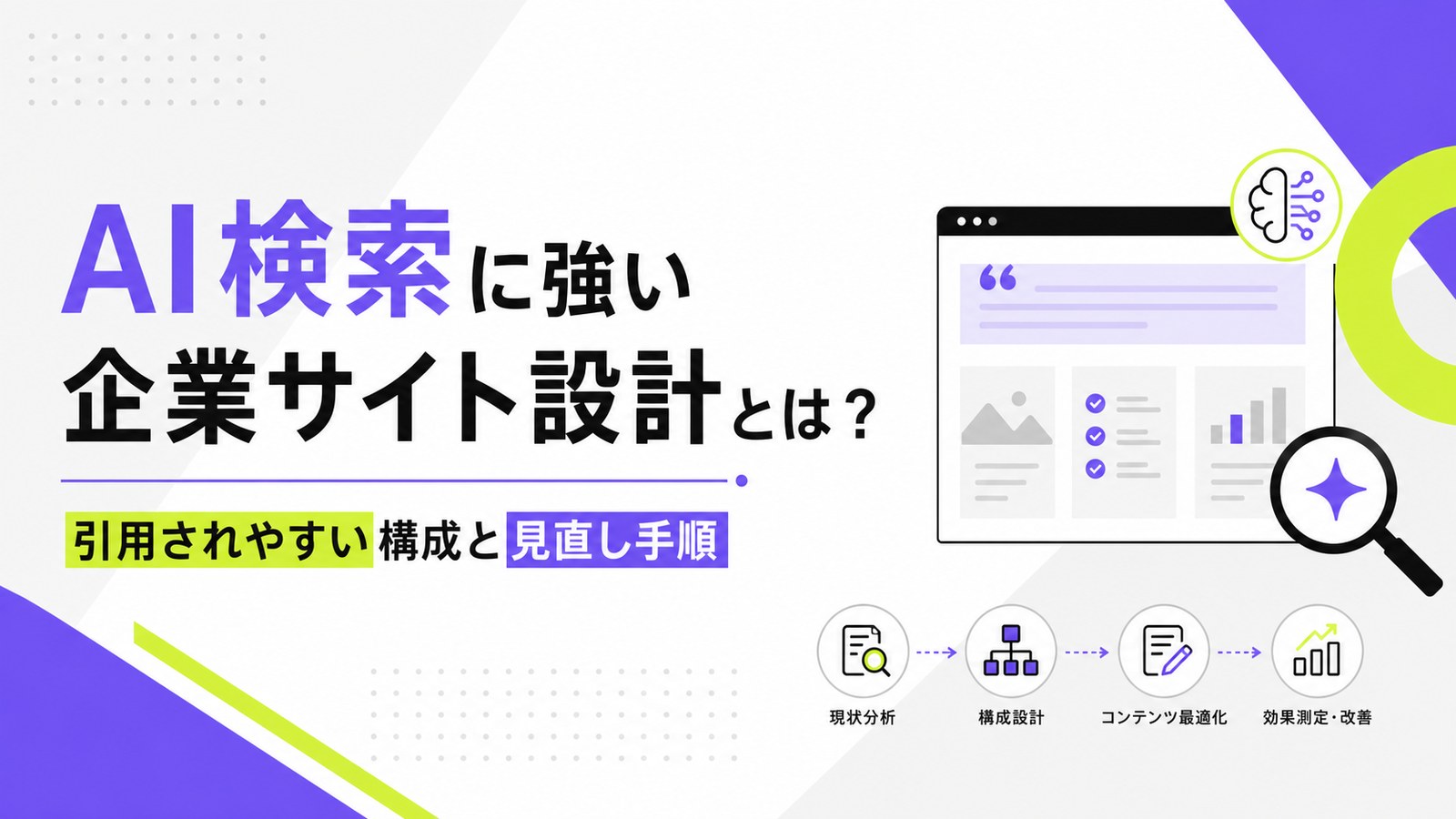 AI検索に強い企業サイト設計とは？引用されやすい構成と見直し手順のサムネイル