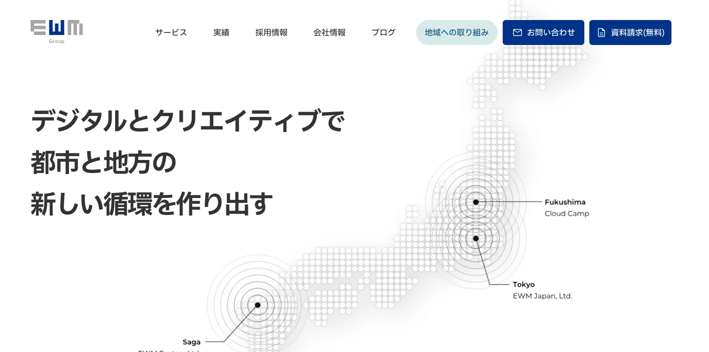 株式会社イーダブリュエムファクトリーのトップページのスクリーンショット