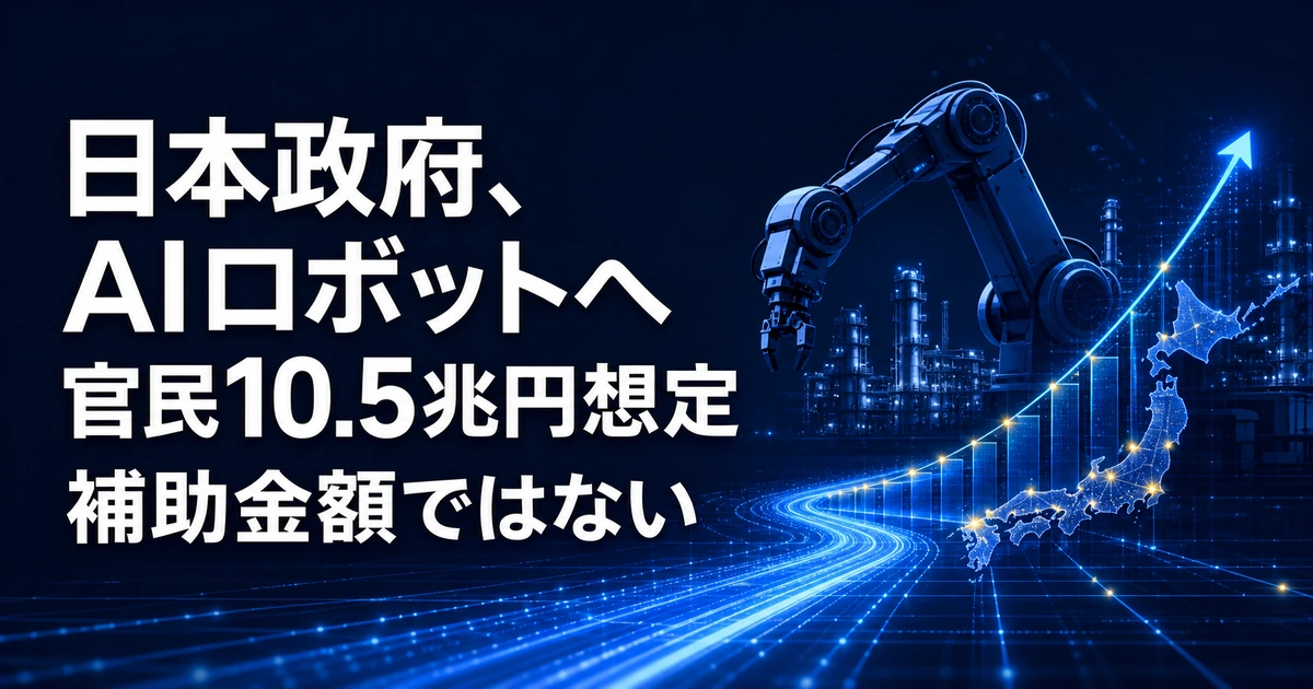 日本政府、AIロボットへ官民10.5兆円想定　補助金額ではない