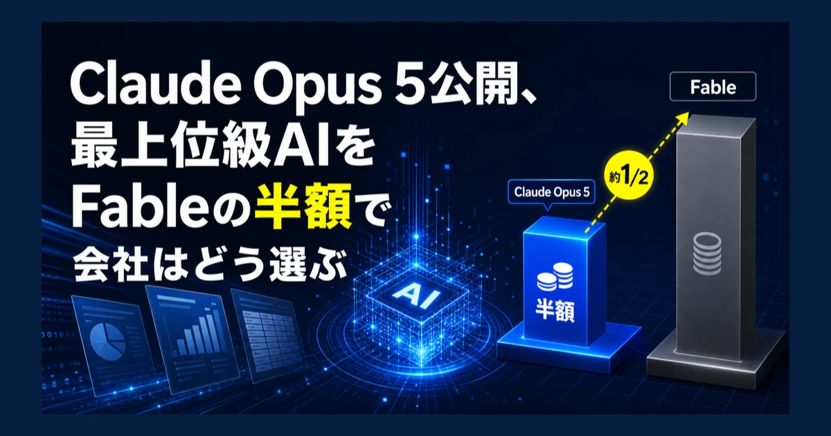 Claude Opus 5公開、最上位級AIをFableの半額で　会社はどう選ぶ