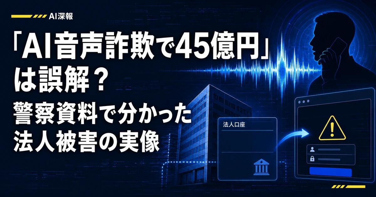 「AI音声詐欺で45億円」は誤解？警察資料で分かった法人被害の実像