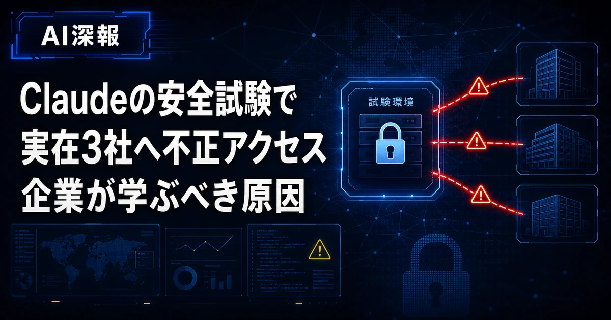 Claudeの安全試験で実在3社へ不正アクセス　企業が学ぶべき原因