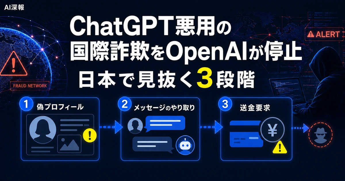 ChatGPT悪用の国際詐欺をOpenAIが停止　日本で見抜く3段階