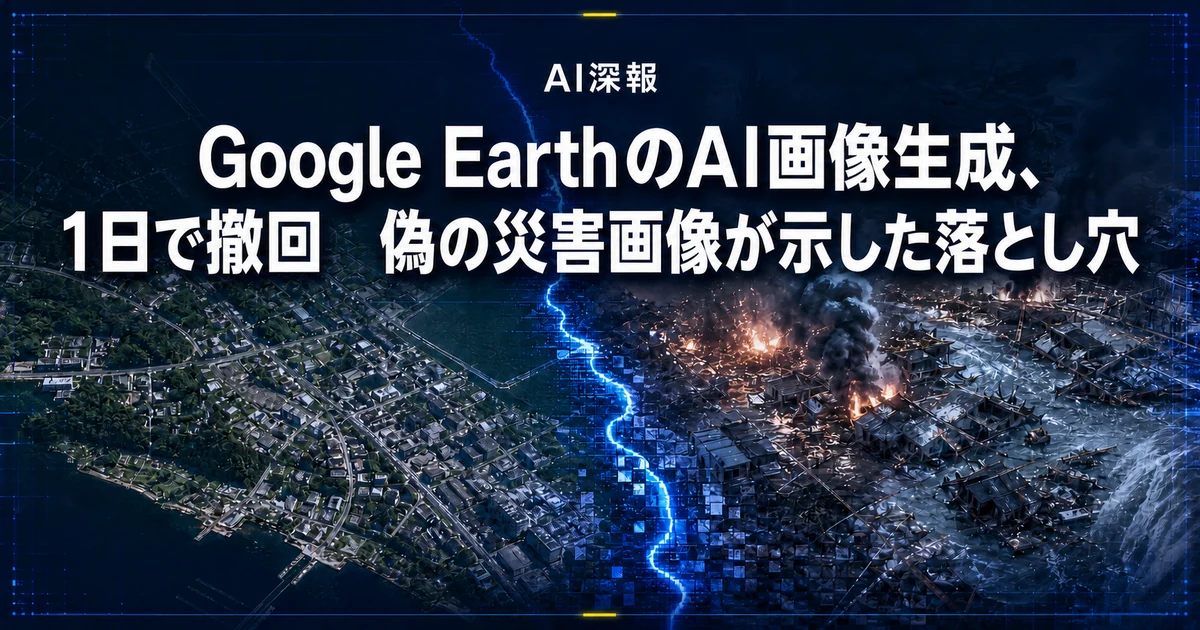 Google EarthのAI画像生成、1日で撤回　偽の災害画像が示した落とし穴