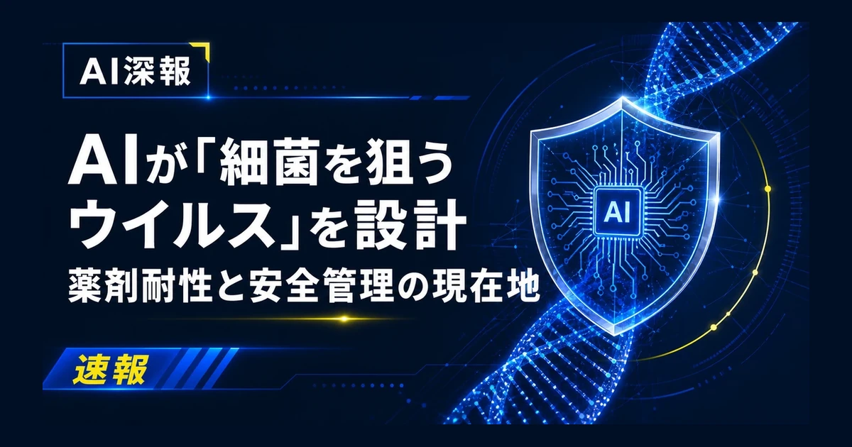 AIが「細菌を狙うウイルス」を設計　薬剤耐性と安全管理の現在地