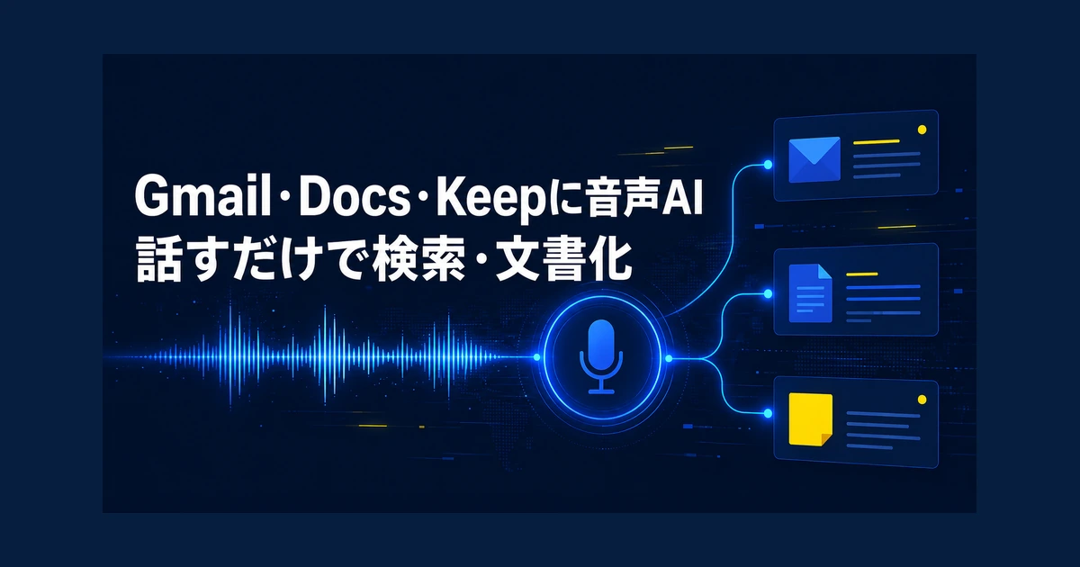 Gmail・Docs・Keepに音声AI　話すだけで検索・文書化